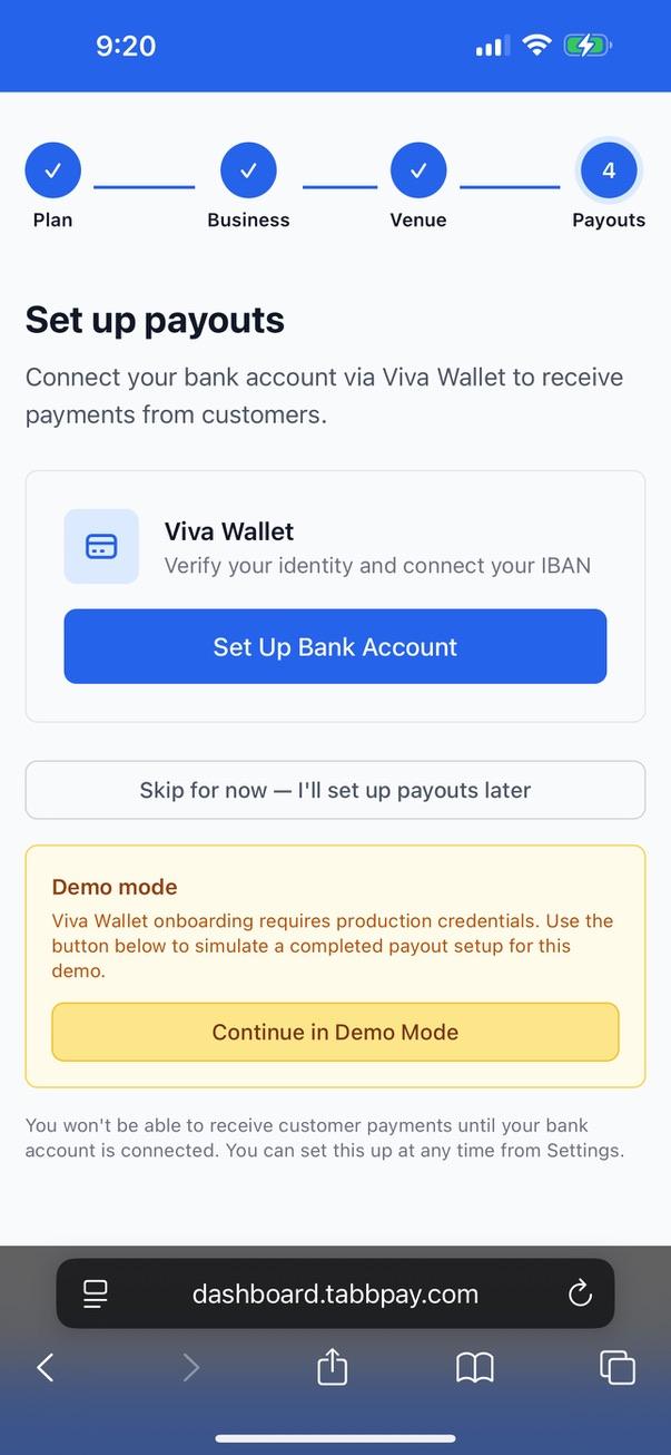 Viva Wallet ISV setup and KYC during operator onboarding.